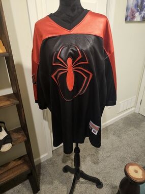 Authentic Licensed Black And Red SpiderMan 62 Heavyweight Jersey